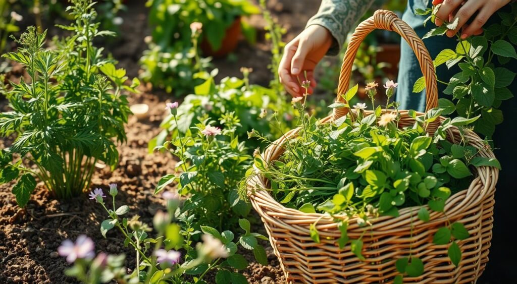 Colheita de plantas medicinais