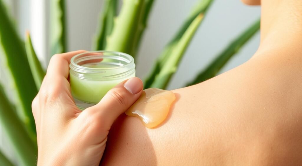 aplicação gel de aloe vera aplicação gel de aloe vera