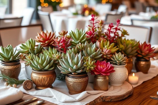 Arranjos com Suculentas: Decore sua Mesa de Festa