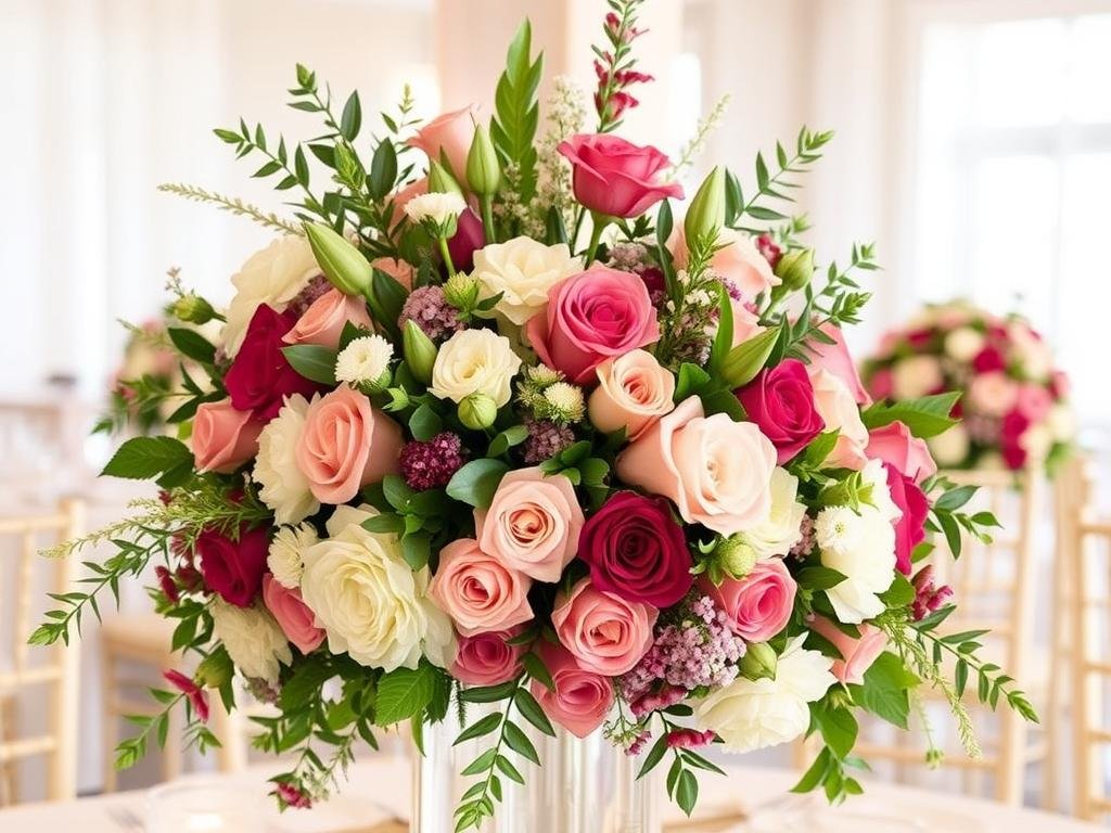 Imagem de arranjos florais para eventos