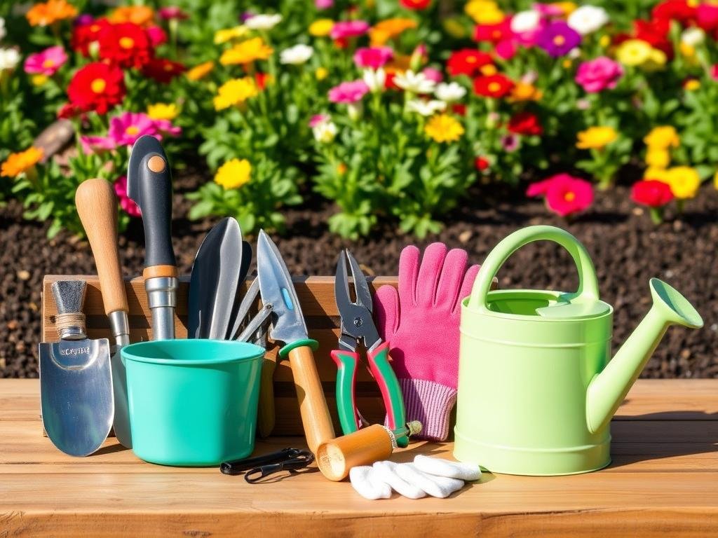 Imagem de um kit de jardinagem básico Ferramentas Essenciais para Iniciantes