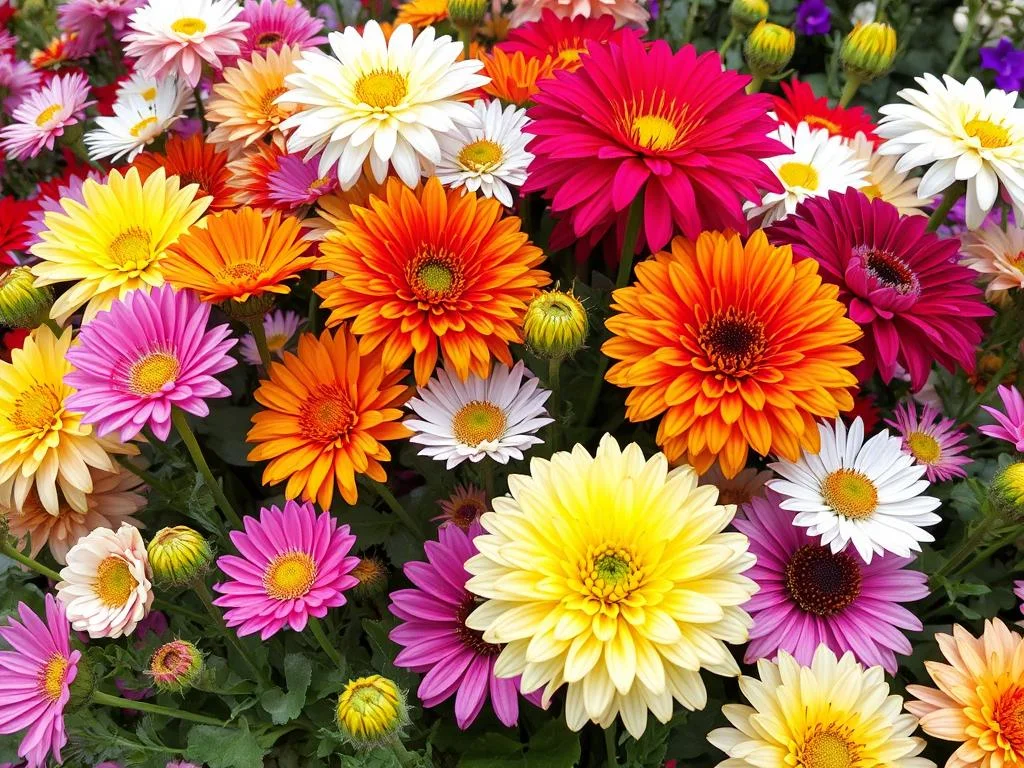Imagem de uma variedade de flores coloridas