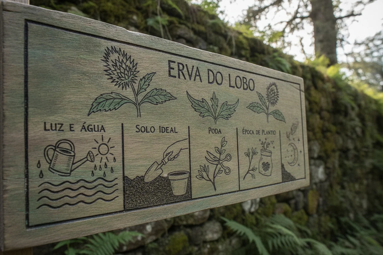 Tabela de cuidados práticos com a Erva do Lobo 