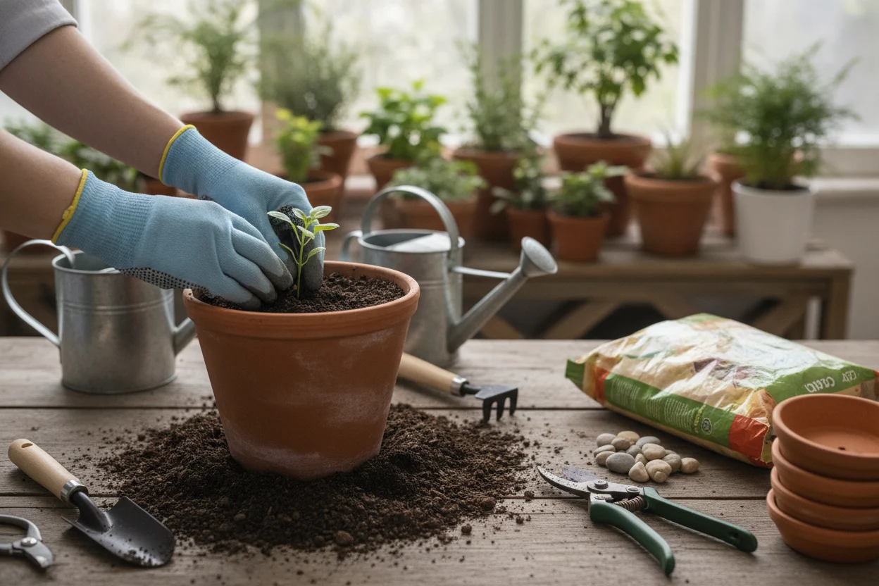 Como Preparar o Solo e Plantar em Vasos 