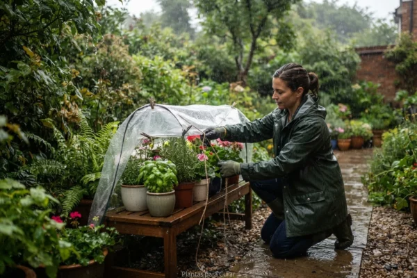 Como proteger suas plantas do excesso de chuva e vento