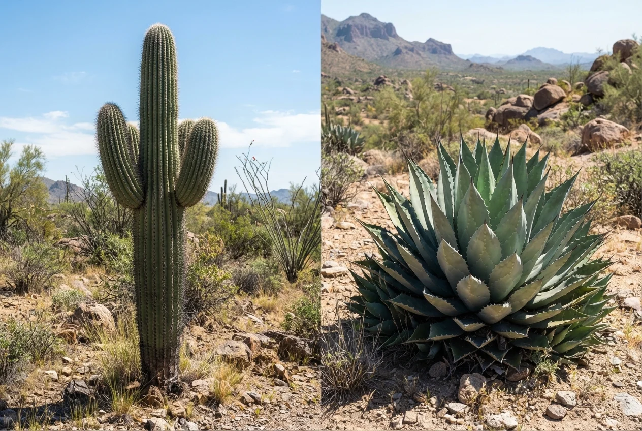 Comparação prática entre plantas xerófitas 