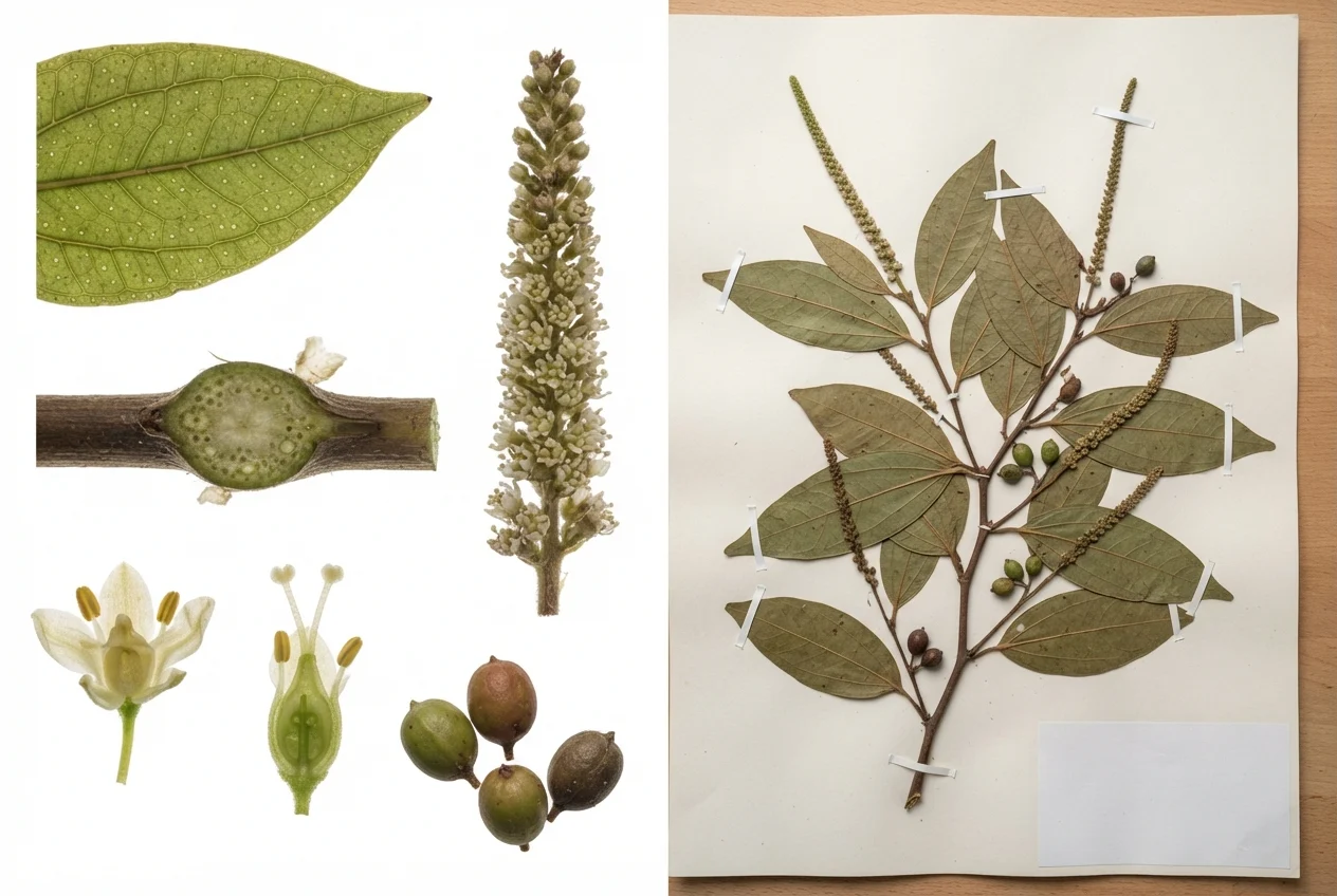 Identificação botânica da Ottonia propinqua 