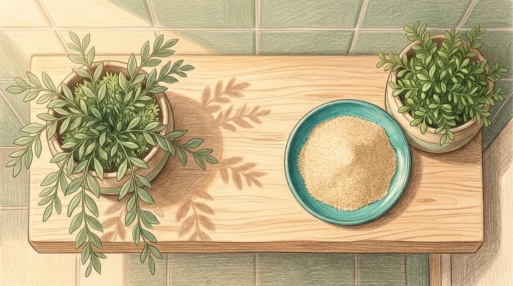Vaso Para Planta No Banheiro Prato Com Areia